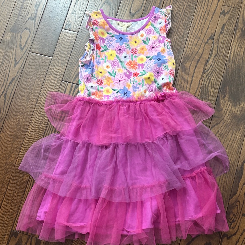 Matilda Jane Purple Trim Floral Dress size 12